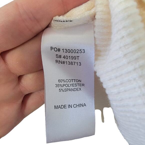 Anthropologie Doe & Rae Lace Crochet Long Sleeve Button V Neck Tee Blouse Size M - Picture 7 of 7